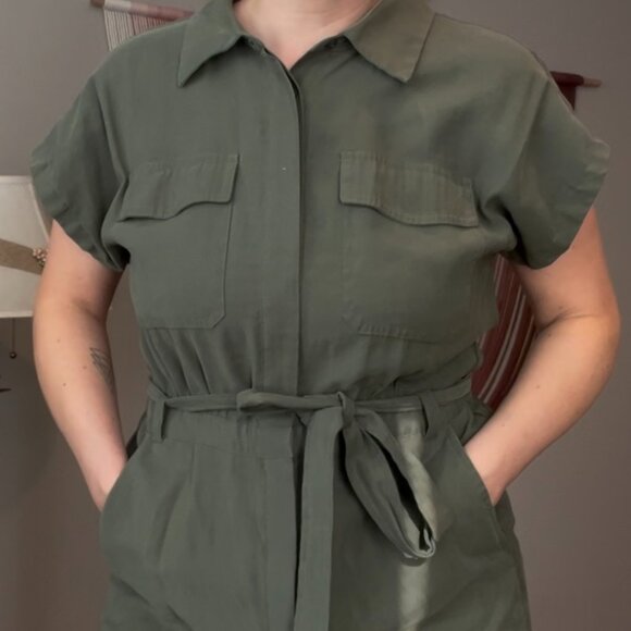Nine West Utility Jumpsuit – Size Large - Olive Green - Picture 2 of 4